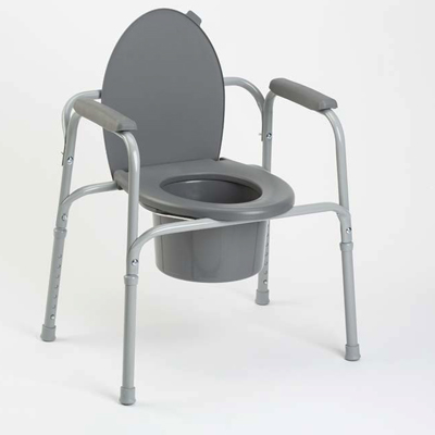 All-in-one Gray Coated Aluminum Commode